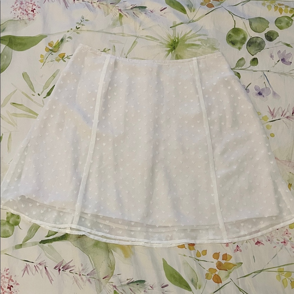 Sunday Best White Mini Skirt With Hearts